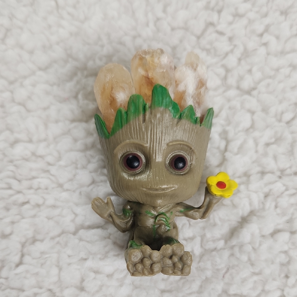 Groot Figurine With Natural Crystals